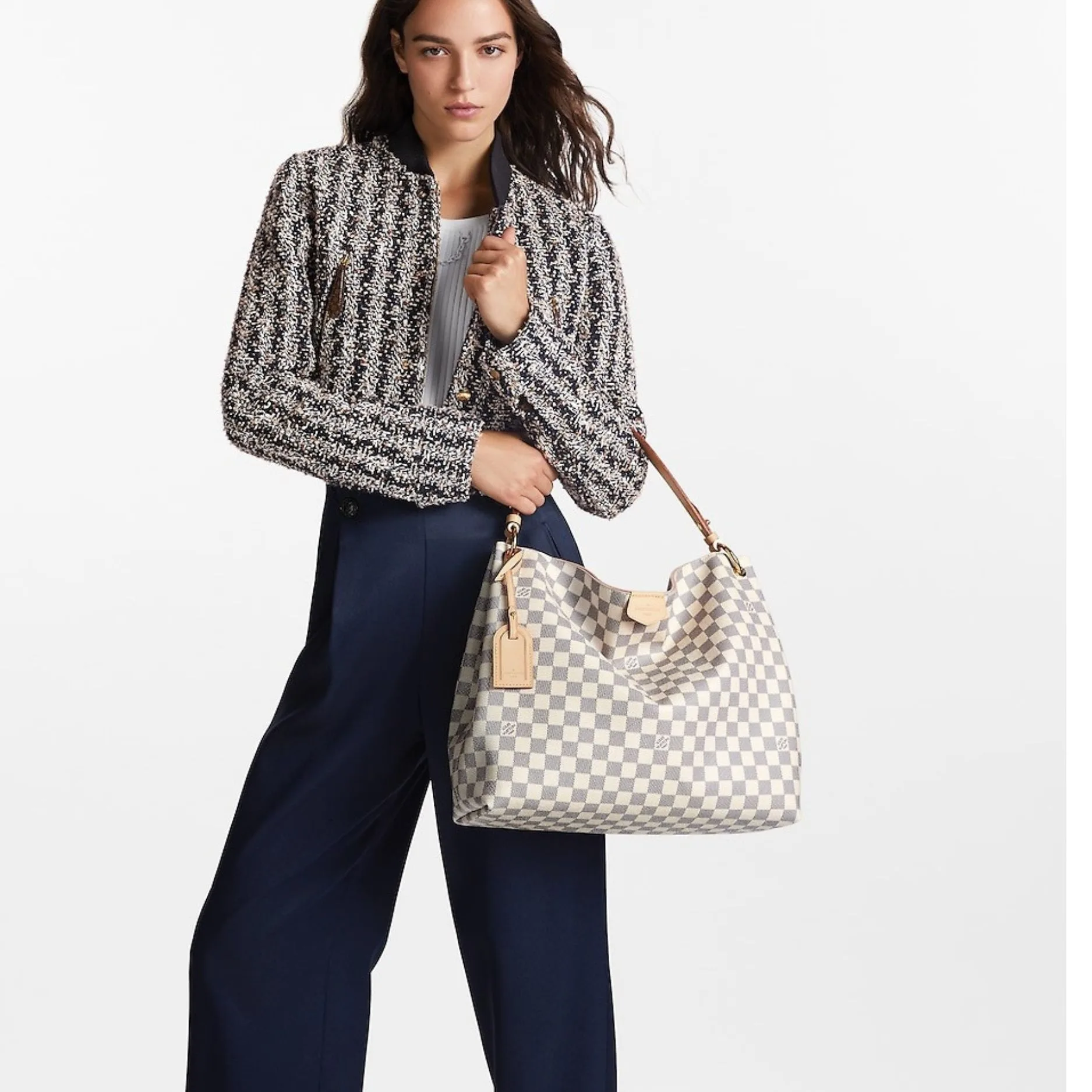 Alternative view of Louis Vuitton Graceful MM Damier Azur Bag /