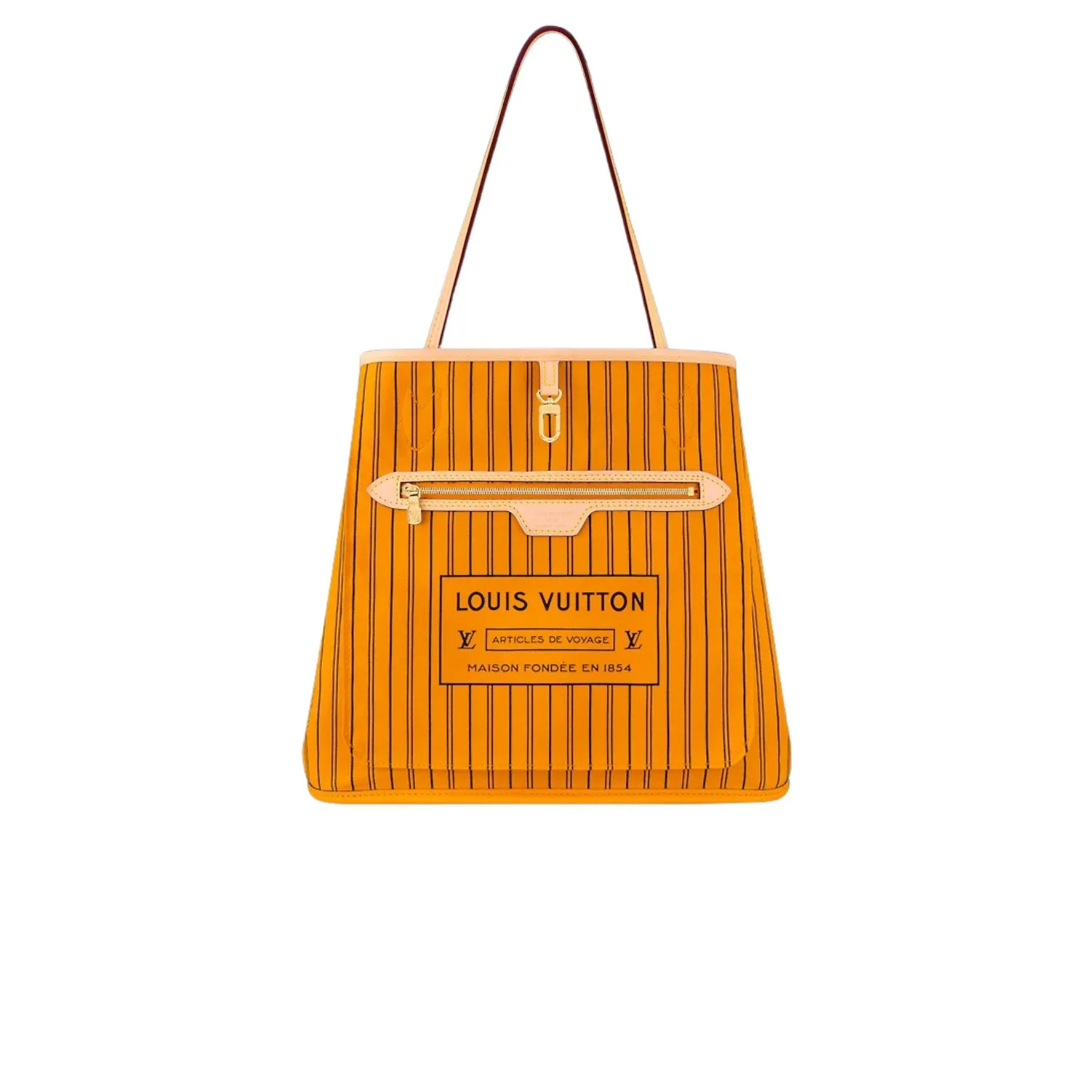 Louis Vuitton Neverfull Bandouliere Inside Out MM Tote Bag Jaune Gold Hardware - Image 5