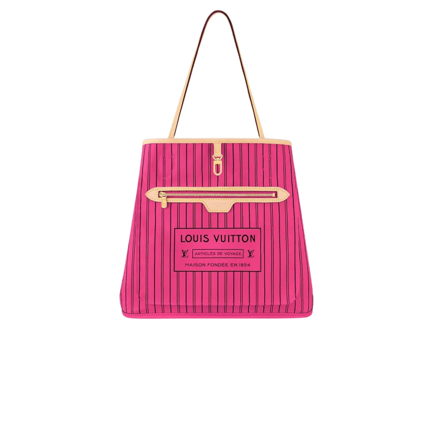 Louis Vuitton Neverfull Bandouliere Inside Out MM Tote Bag / Rose Gold Hardware - Image 6