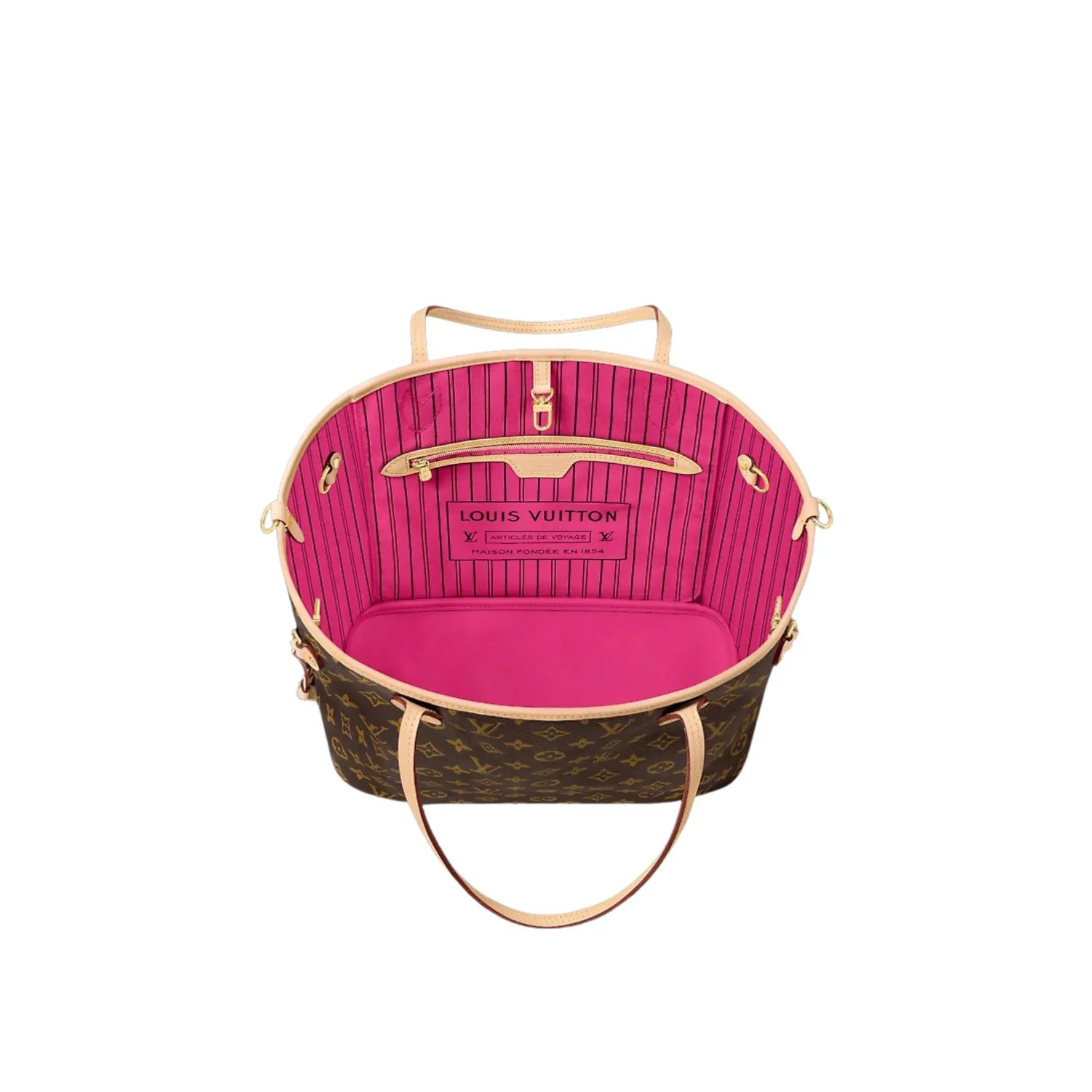 Louis Vuitton Neverfull Bandouliere Inside Out MM Tote Bag / Rose Gold Hardware - Image 5