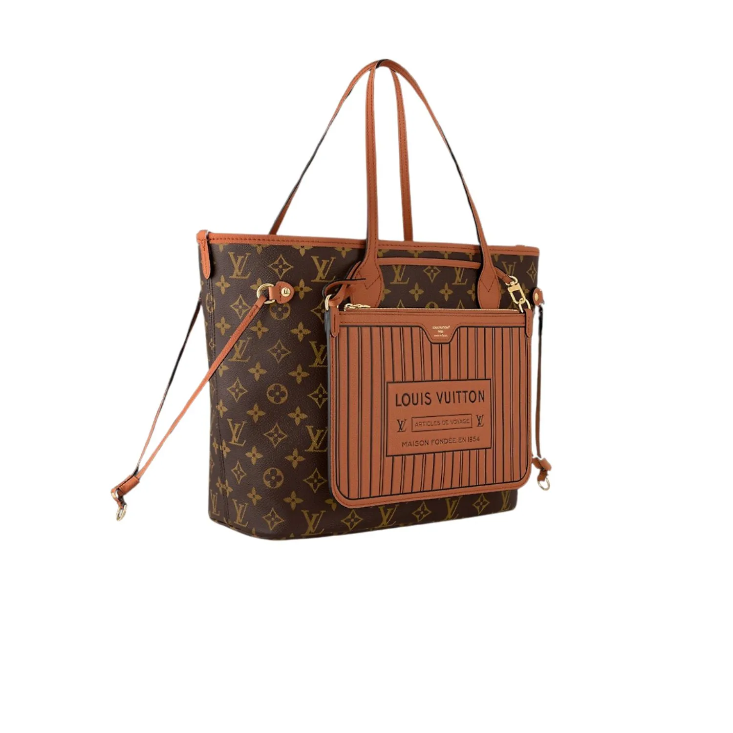 Louis Vuitton Neverfull Inside Out MM Tote Bag / Tan Gold Hardware - Image 4