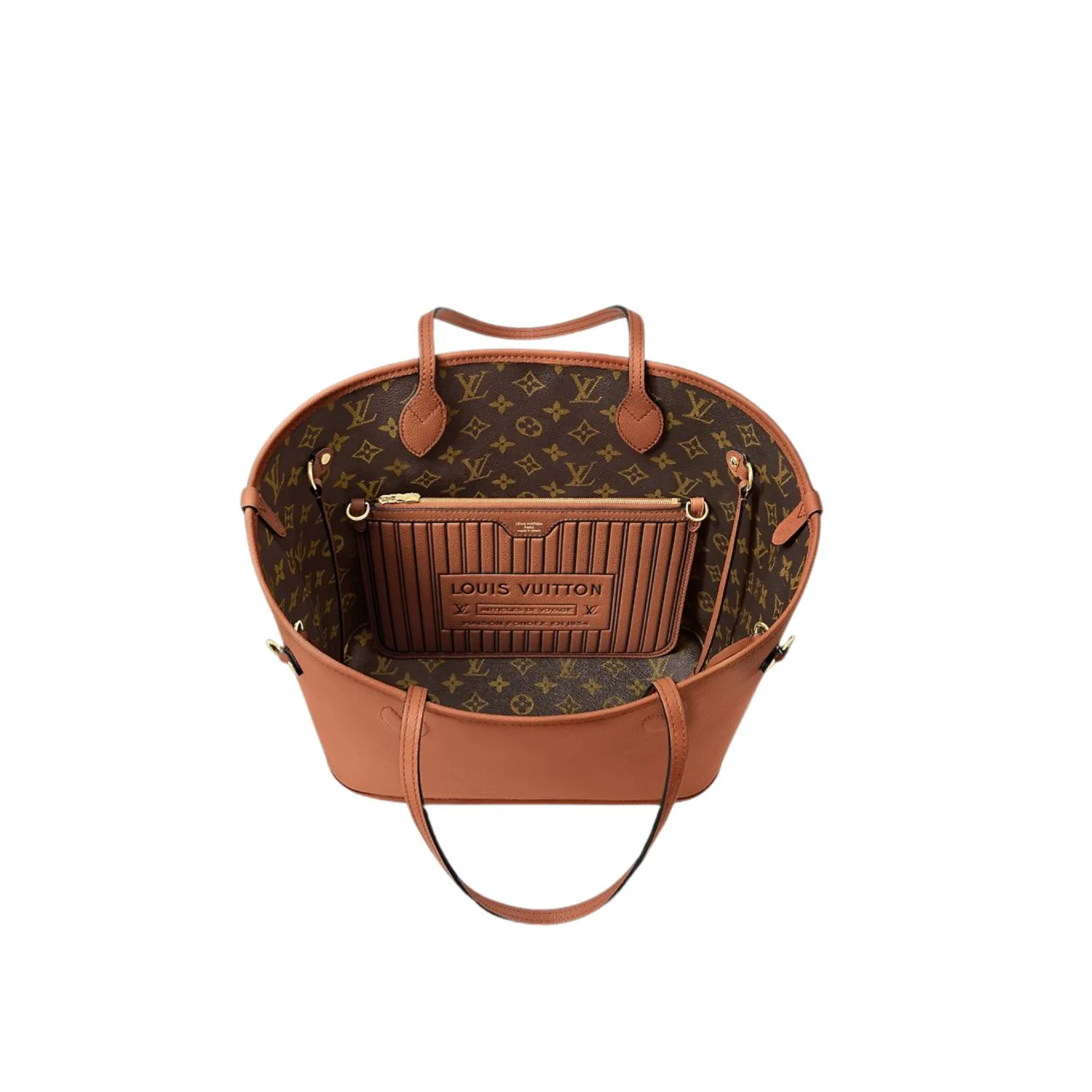 Louis Vuitton Neverfull Inside Out MM Tote Bag / Tan Gold Hardware - Image 5