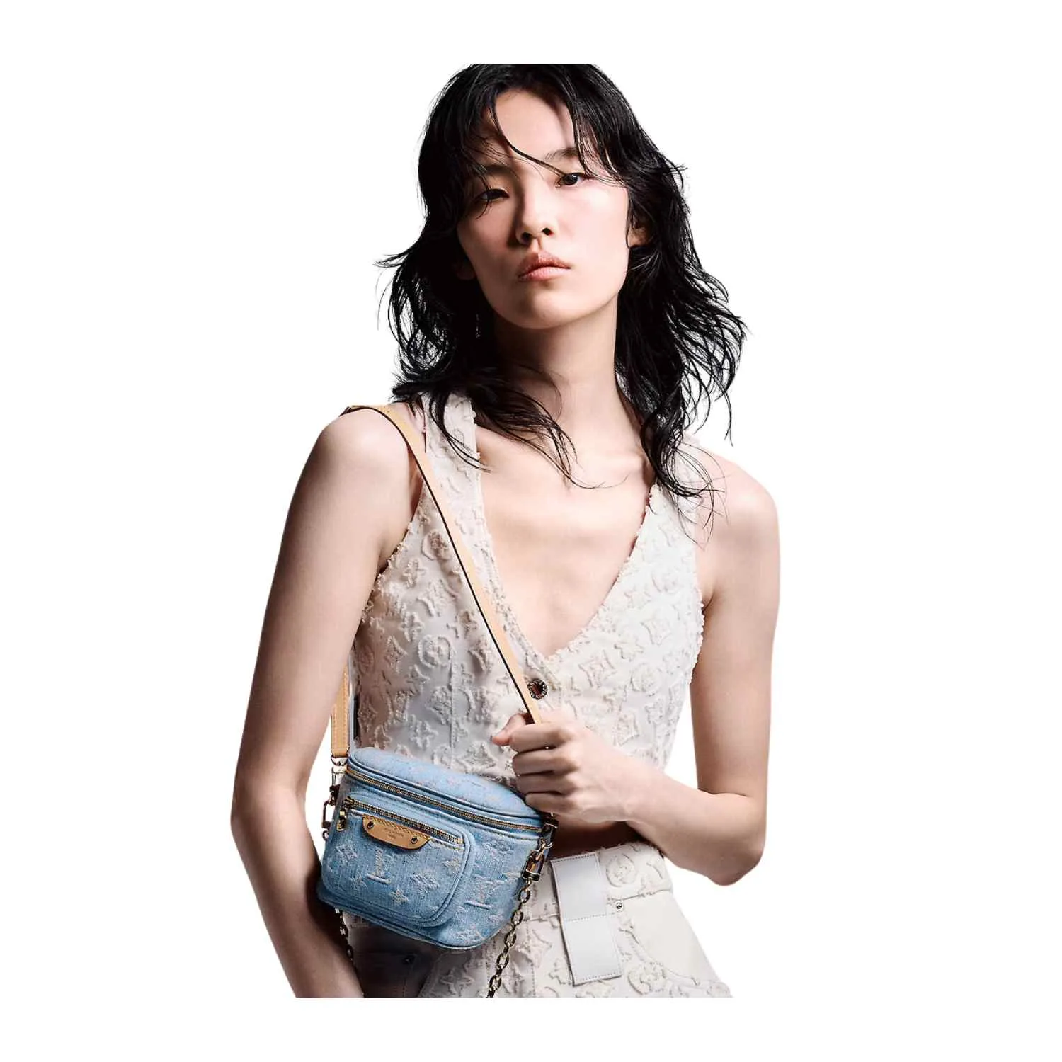Alternative view of Louis Vuitton Mini Bumbag / Sky Blue Denim Gold Hardware