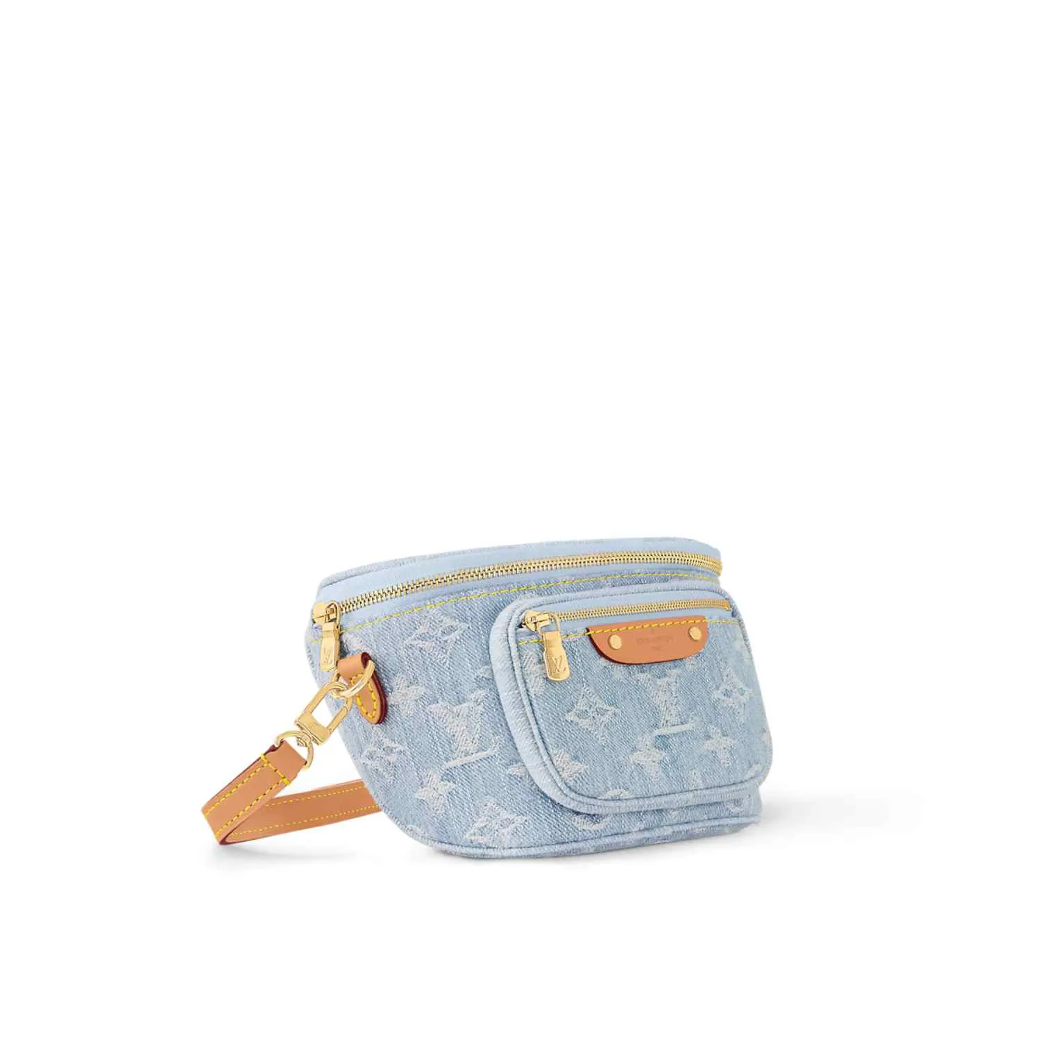 Louis Vuitton Mini Bumbag / Sky Blue Denim Gold Hardware - Image 3