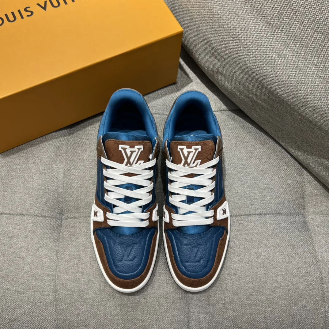Alternative view of Louis Vuitton LV Trainer Sneaker Brown And Dark Blue