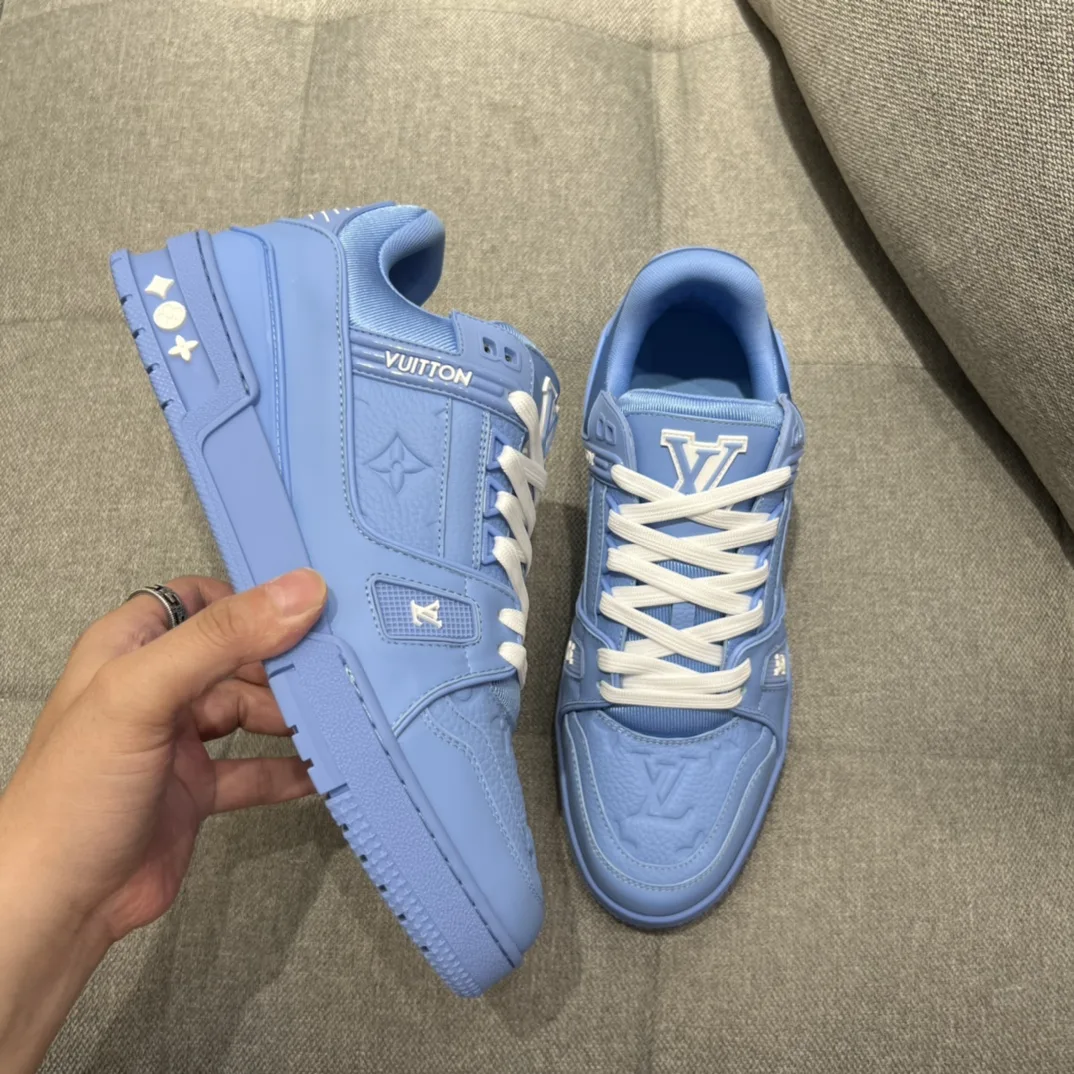 Louis Vuitton LV Trainer Sneaker Blue 1AARFU - Image 3