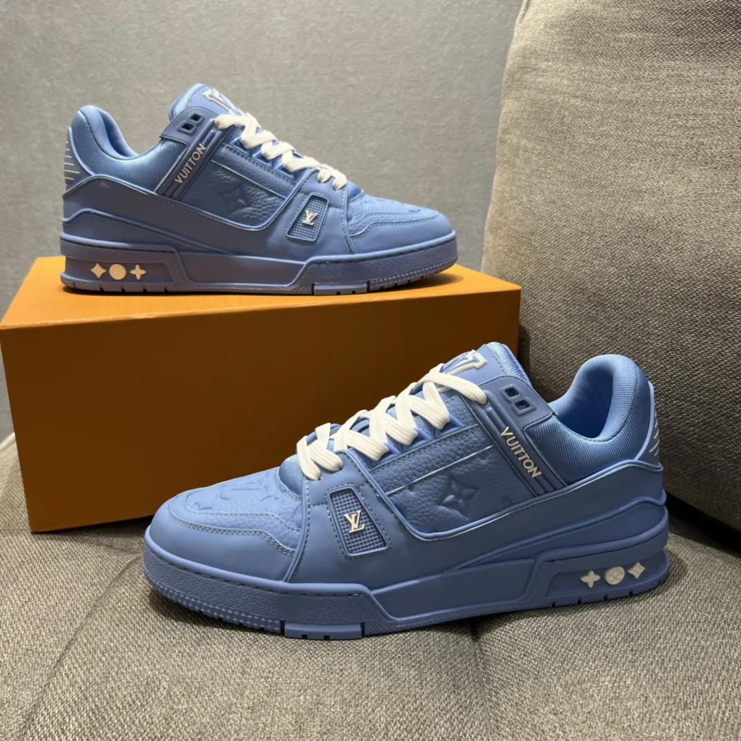 Louis Vuitton LV Trainer Sneaker Blue 1AARFU - Image 8