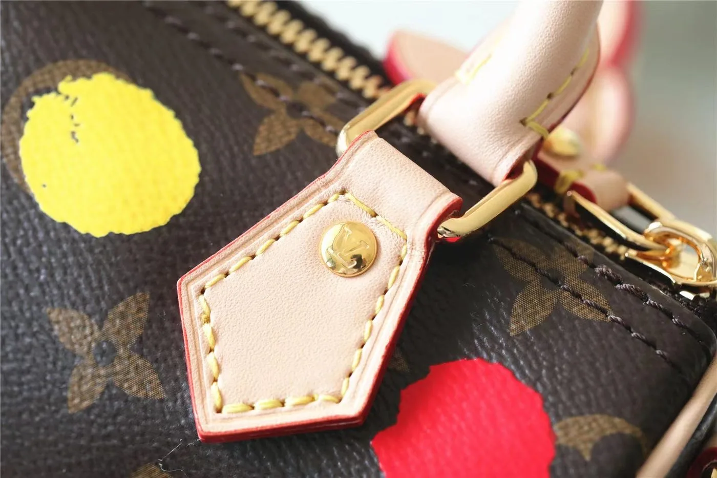 LV x YK Nano Speedy Bag Brown / - Image 5