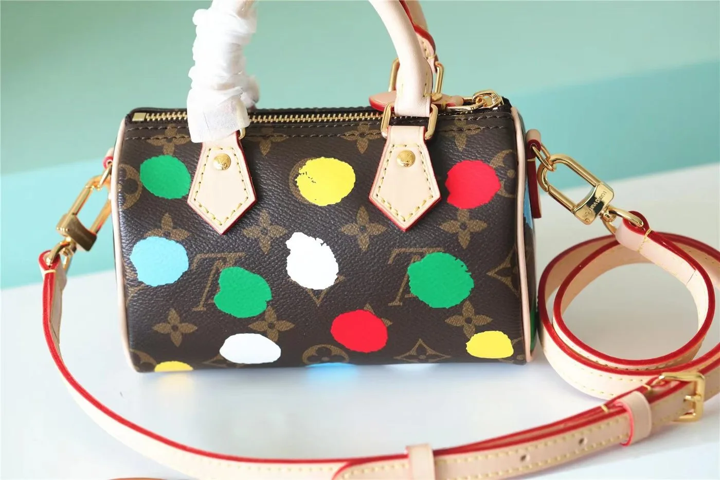LV x YK Nano Speedy Bag Brown / - Image 6