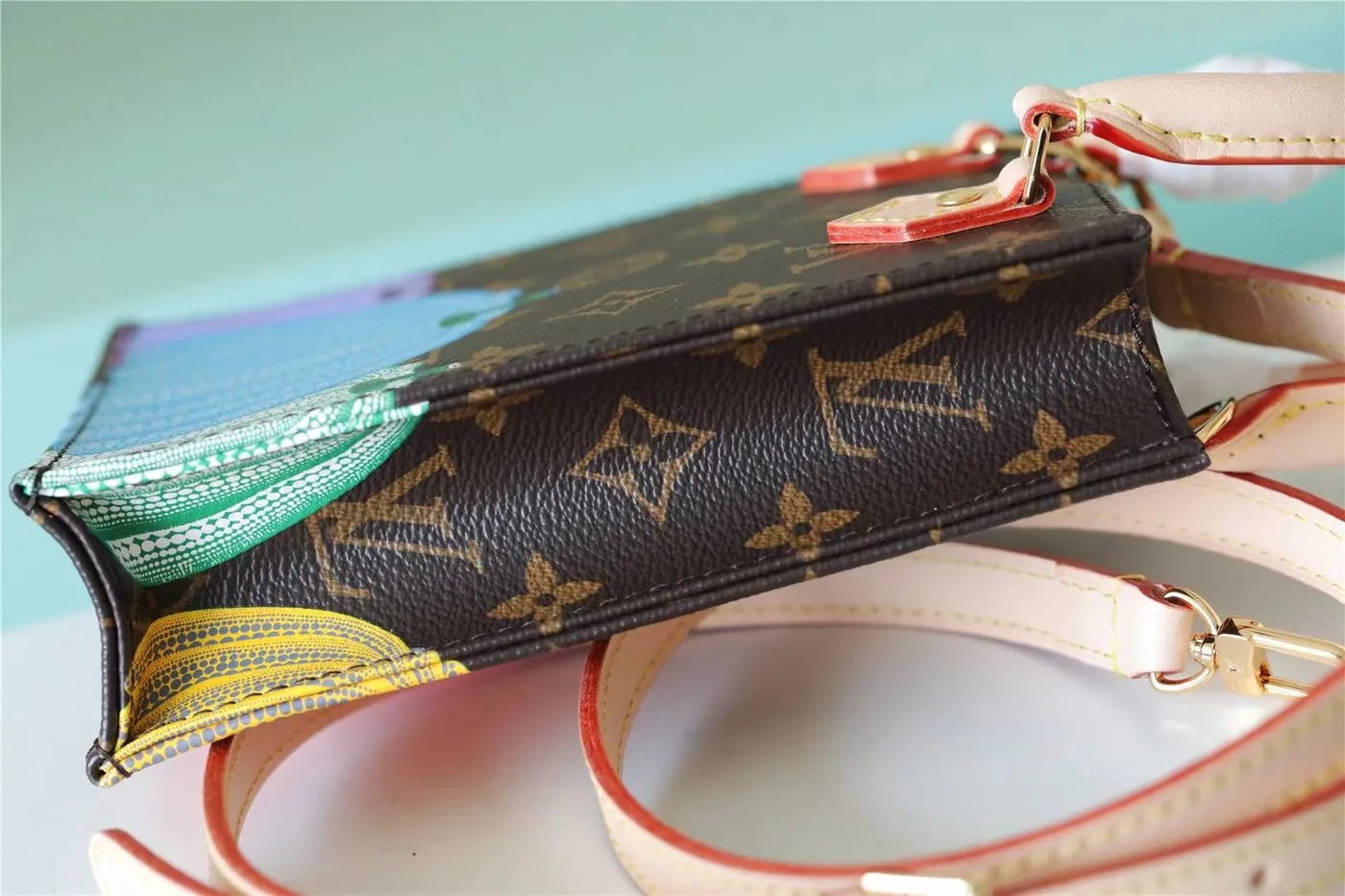 Alternative view of Louis Vuitton LV x YK Petit Sac Plat Brown 5.5n/
