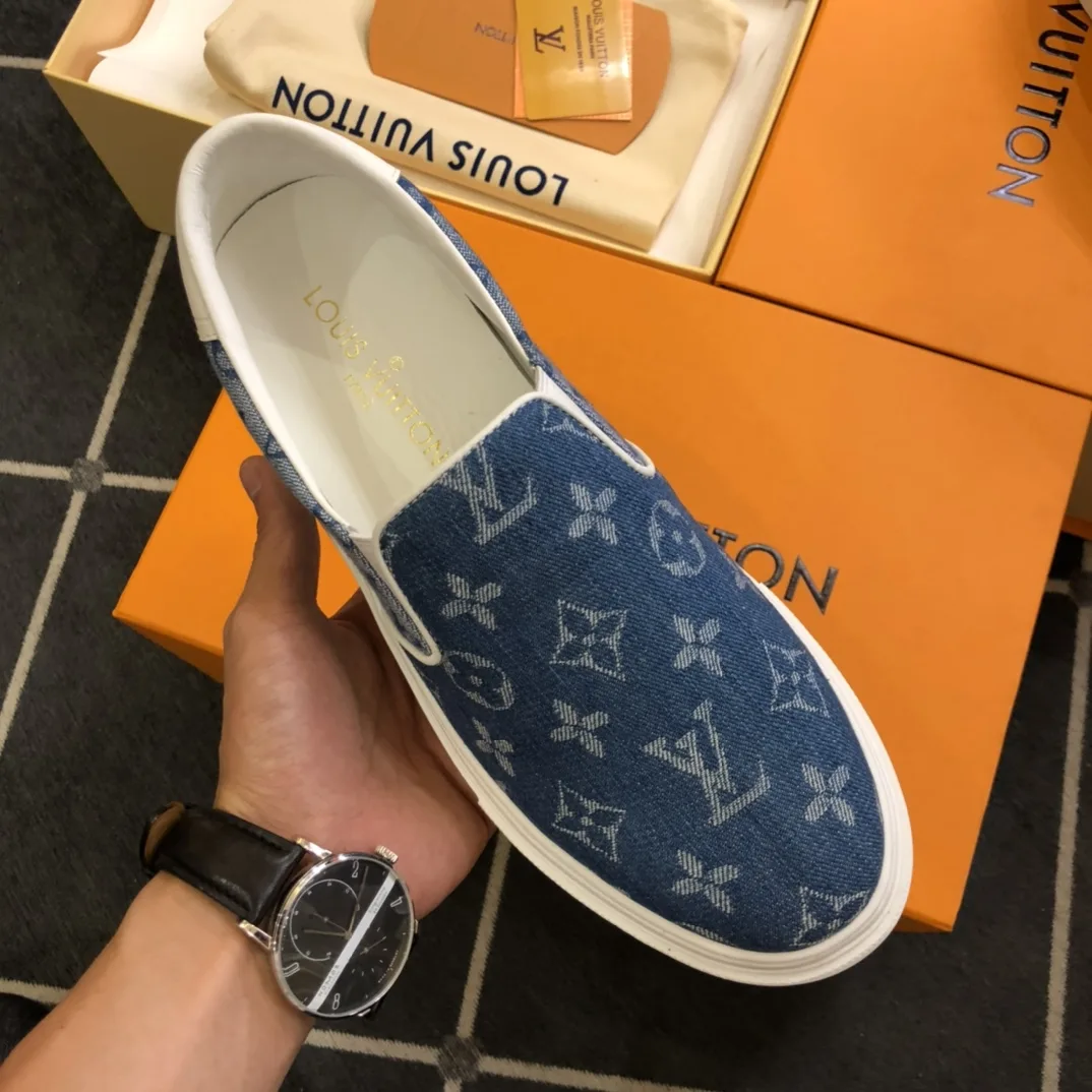 Louis Vuitton LV Slip On Sneakers Blue - Image 9