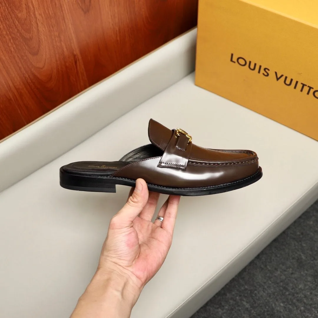 Louis Vuitton Major Open Back With Square Pattern Loafer Brown - Image 3