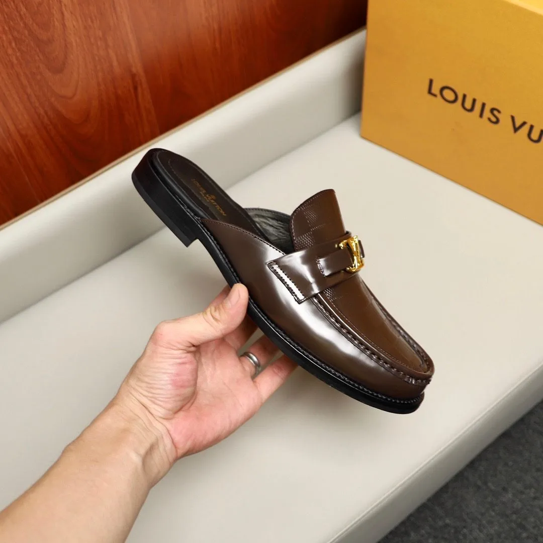 Louis Vuitton Major Open Back With Square Pattern Loafer Brown - Image 7