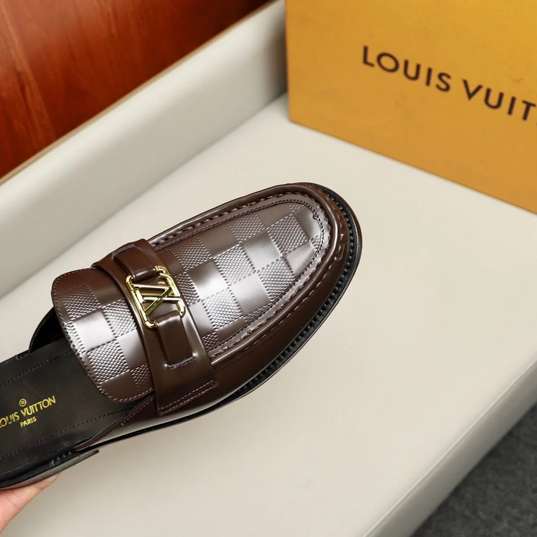 Louis Vuitton Major Open Back With Square Pattern Loafer Brown - Image 8