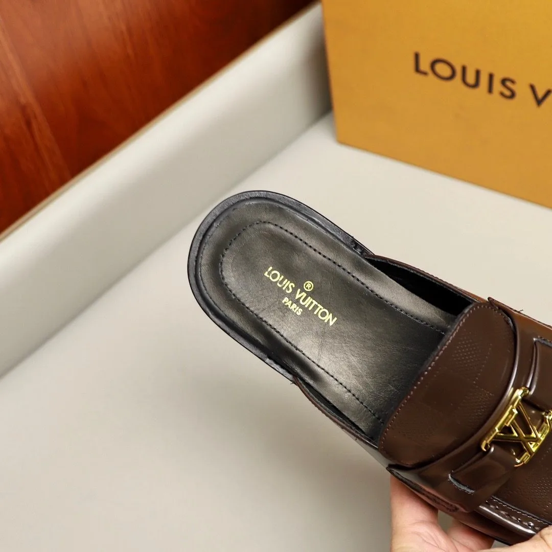 Louis Vuitton Major Open Back With Square Pattern Loafer Brown - Image 10