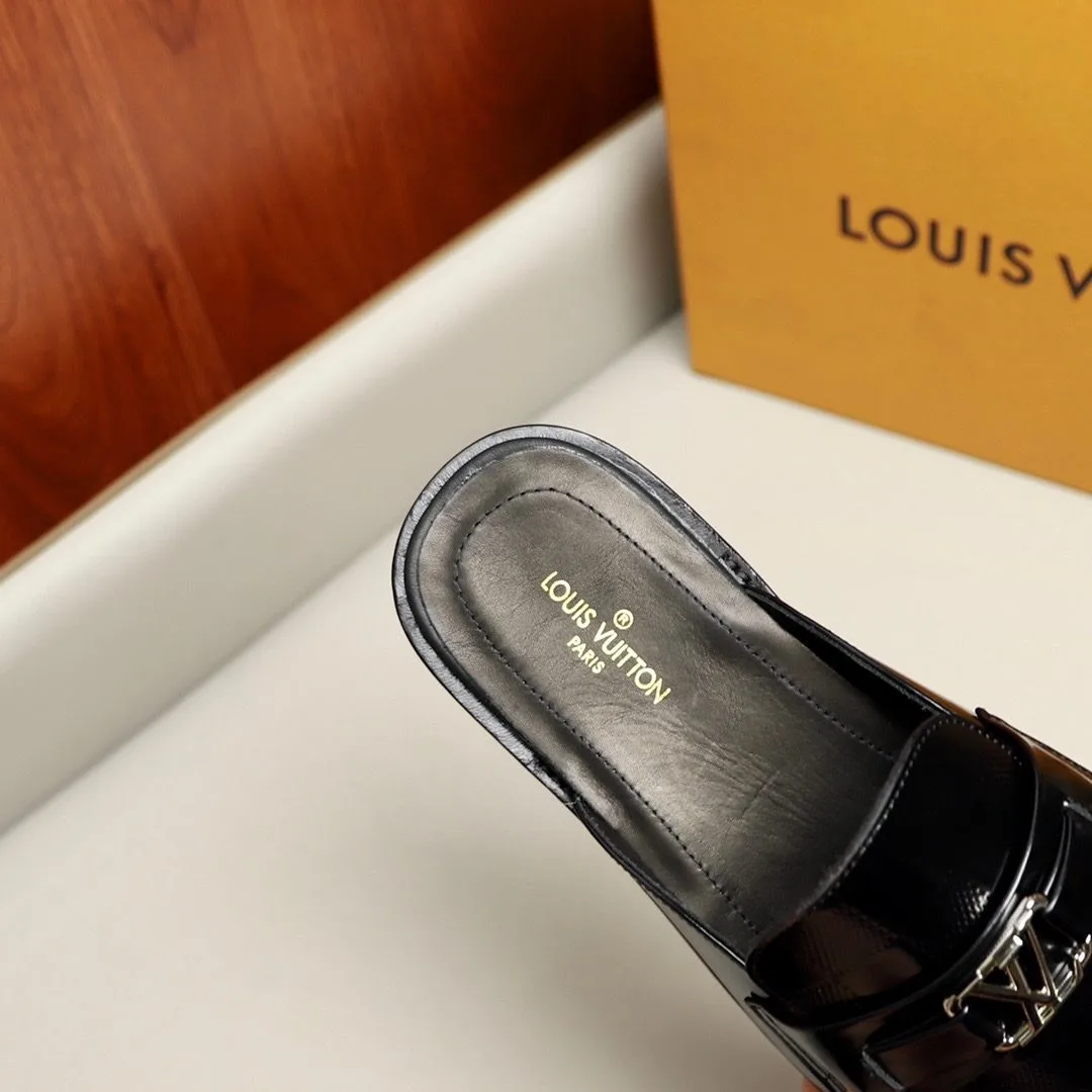 Louis Vuitton Major Open Back With Square Pattern Loafer Black - Image 11