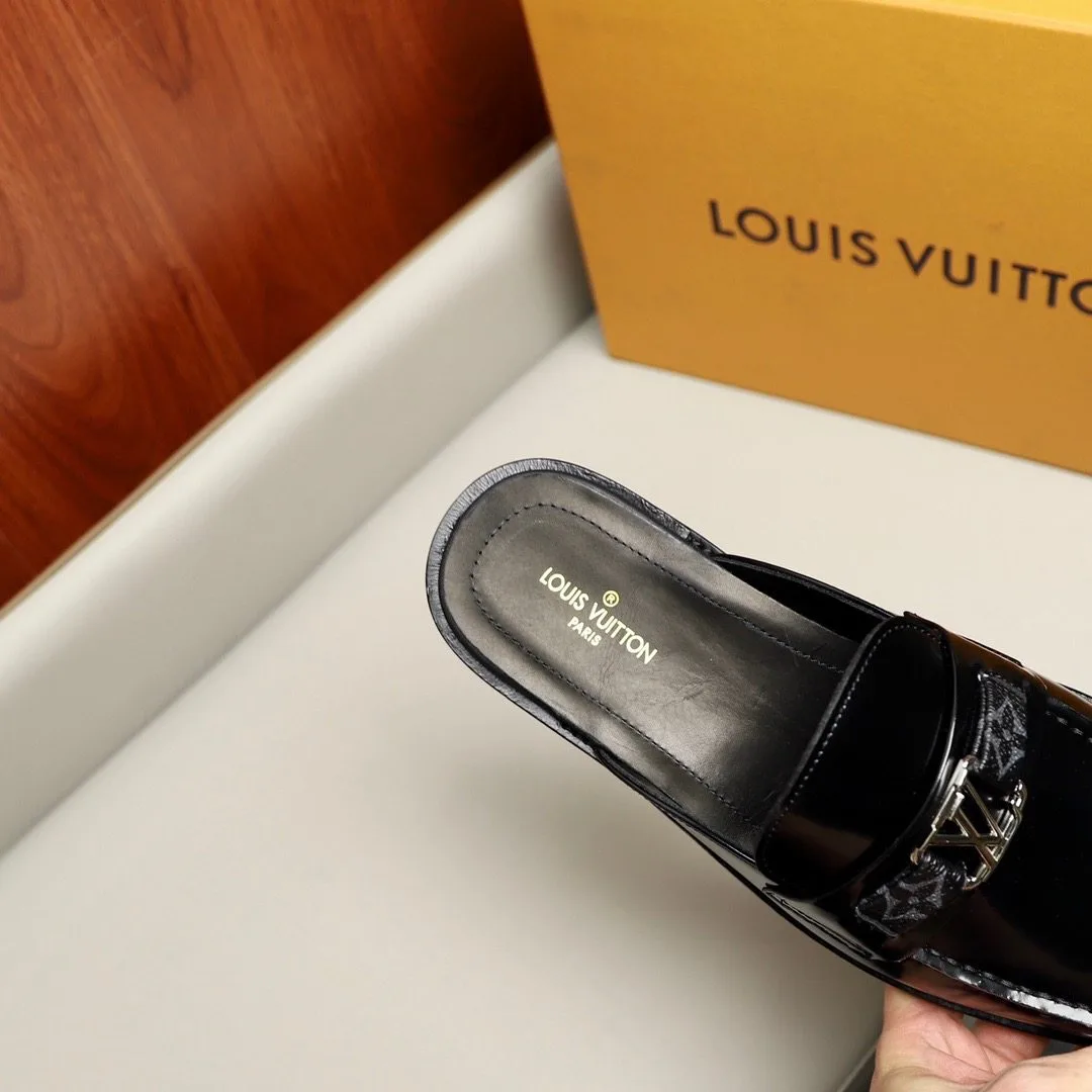 Louis Vuitton Major Open Back With Trim Loafer Black - Image 4