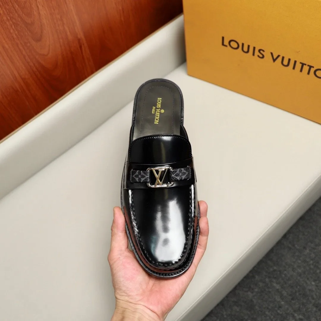 Louis Vuitton Major Open Back With Trim Loafer Black - Image 8