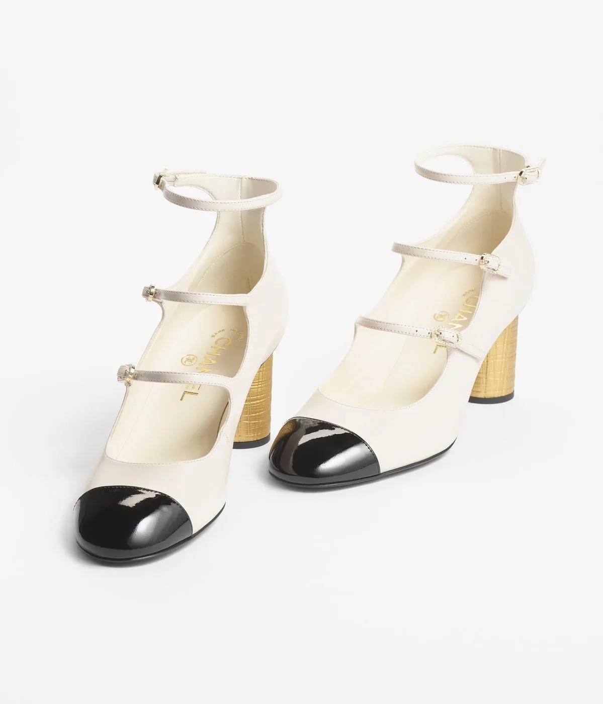 Chanel Mary Janes Ivory And Black - Image 4