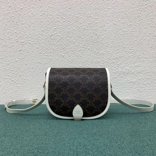 Celine Medium Folco Bag In Triomphe Canvas With Celine Print Black And White / - Image 4
