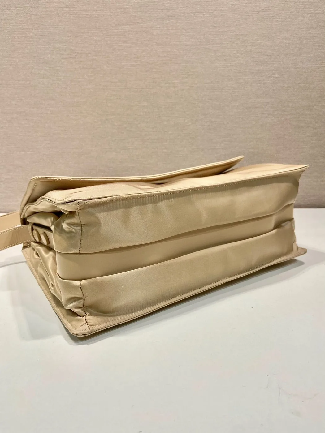 Prada Medium Padded Shoulder Bag In Beige / - Image 3