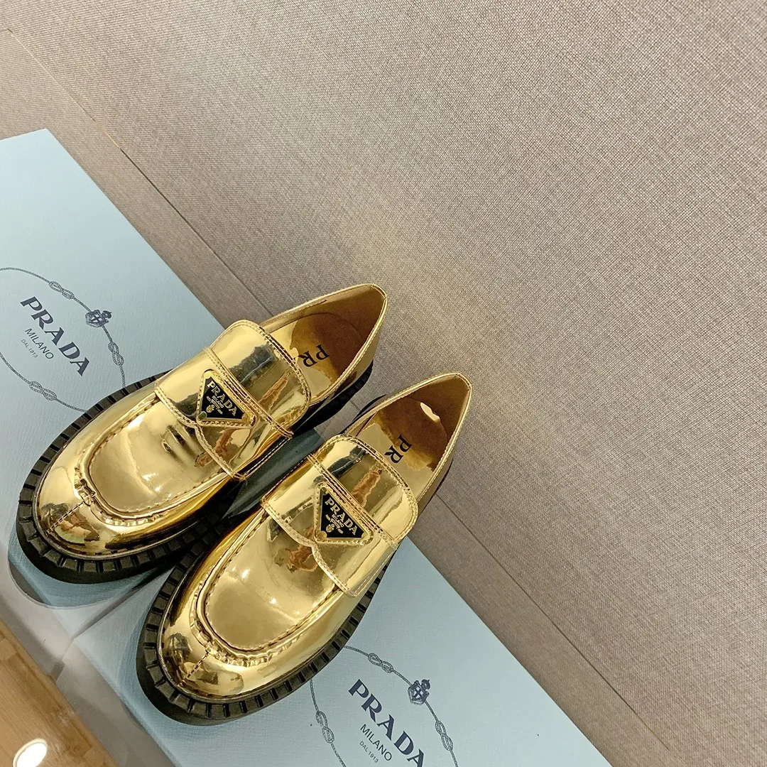 Prada Metallic Loafers Gold Tone / 1D246M_3AU1_F0522_F_B050 - Image 5