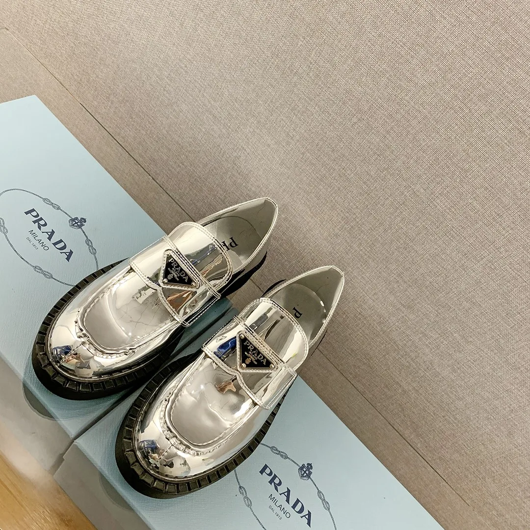 Prada Metallic Loafers Sliver Tone / 1D246M_3AU1_F0118_F_B050 - Image 5