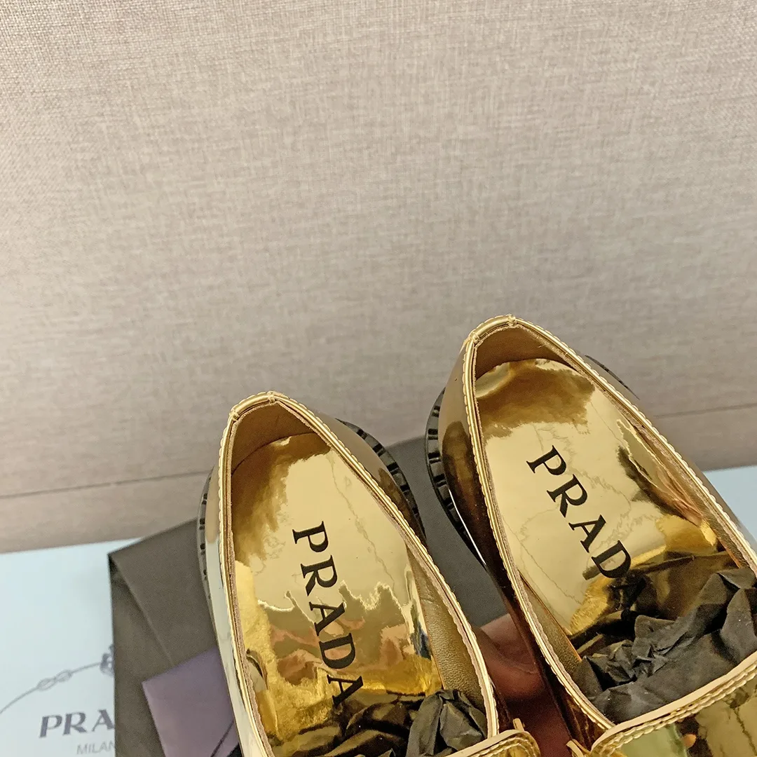 Prada Metallic Loafers Gold Tone / 1D246M_3AU1_F0522_F_B050 - Image 4