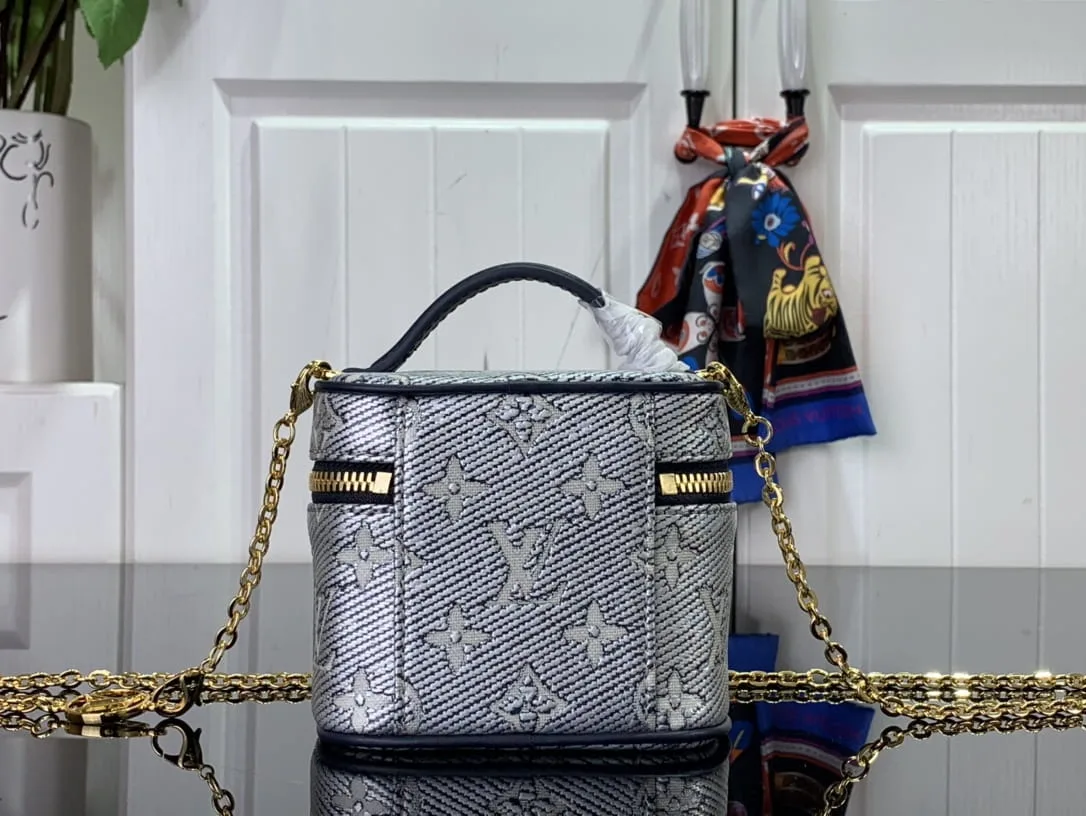 Louis Vuitton Micro Vanity Bag Silver Tone / - Image 5