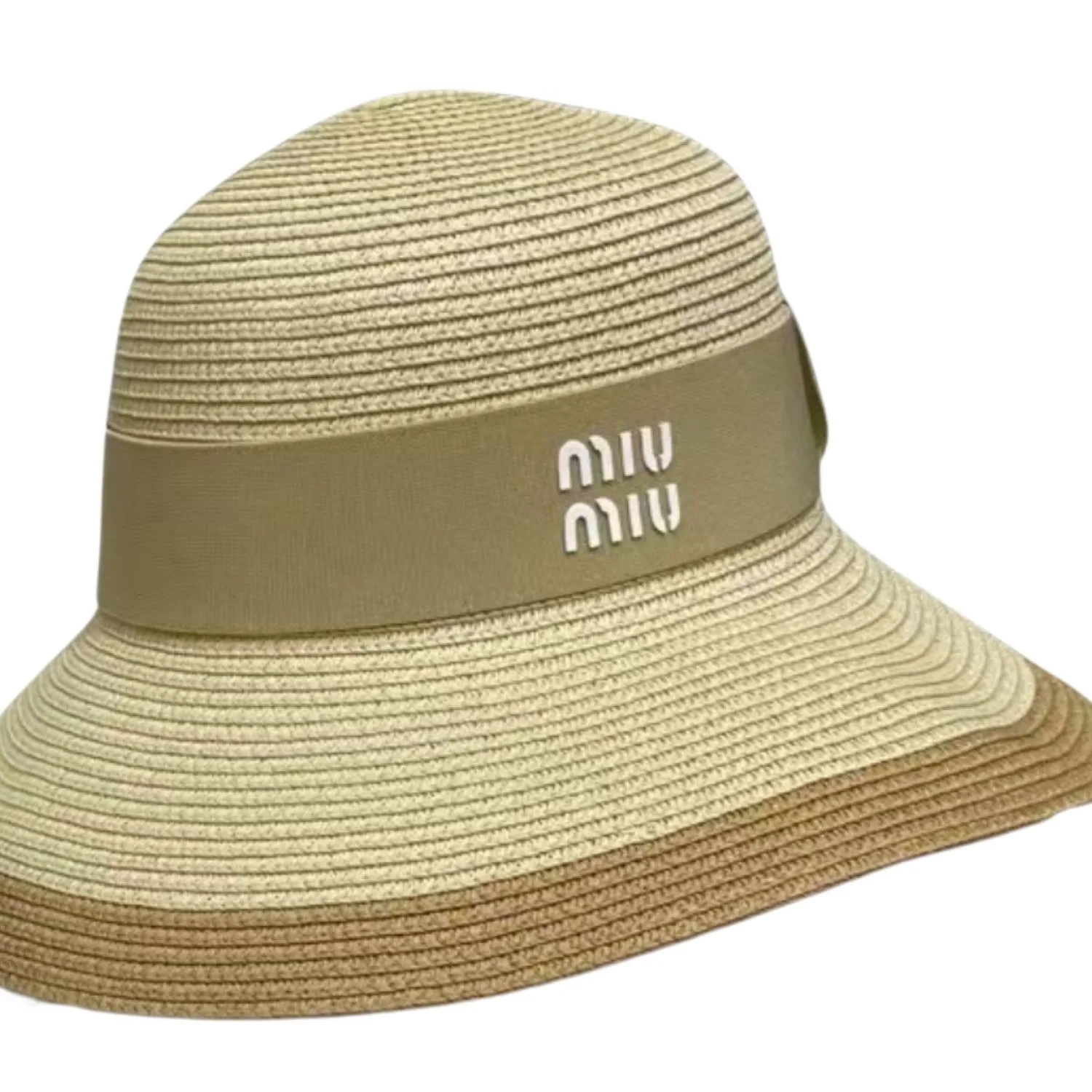 Alternative view of Miu Miu Wide Brim Sun Hat Raffia Beige /