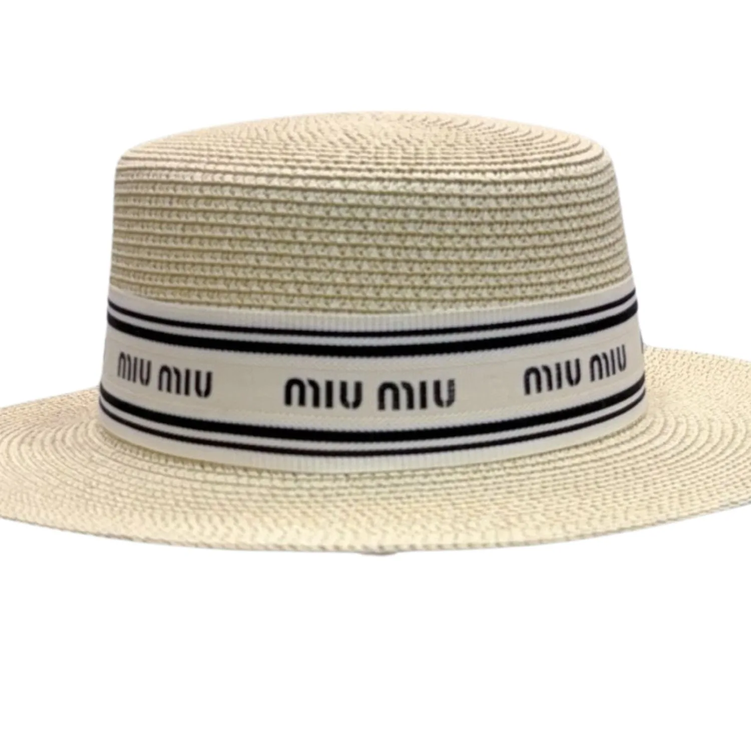 Miu Miu Straw Hat In Raffia Beige / - Image 3