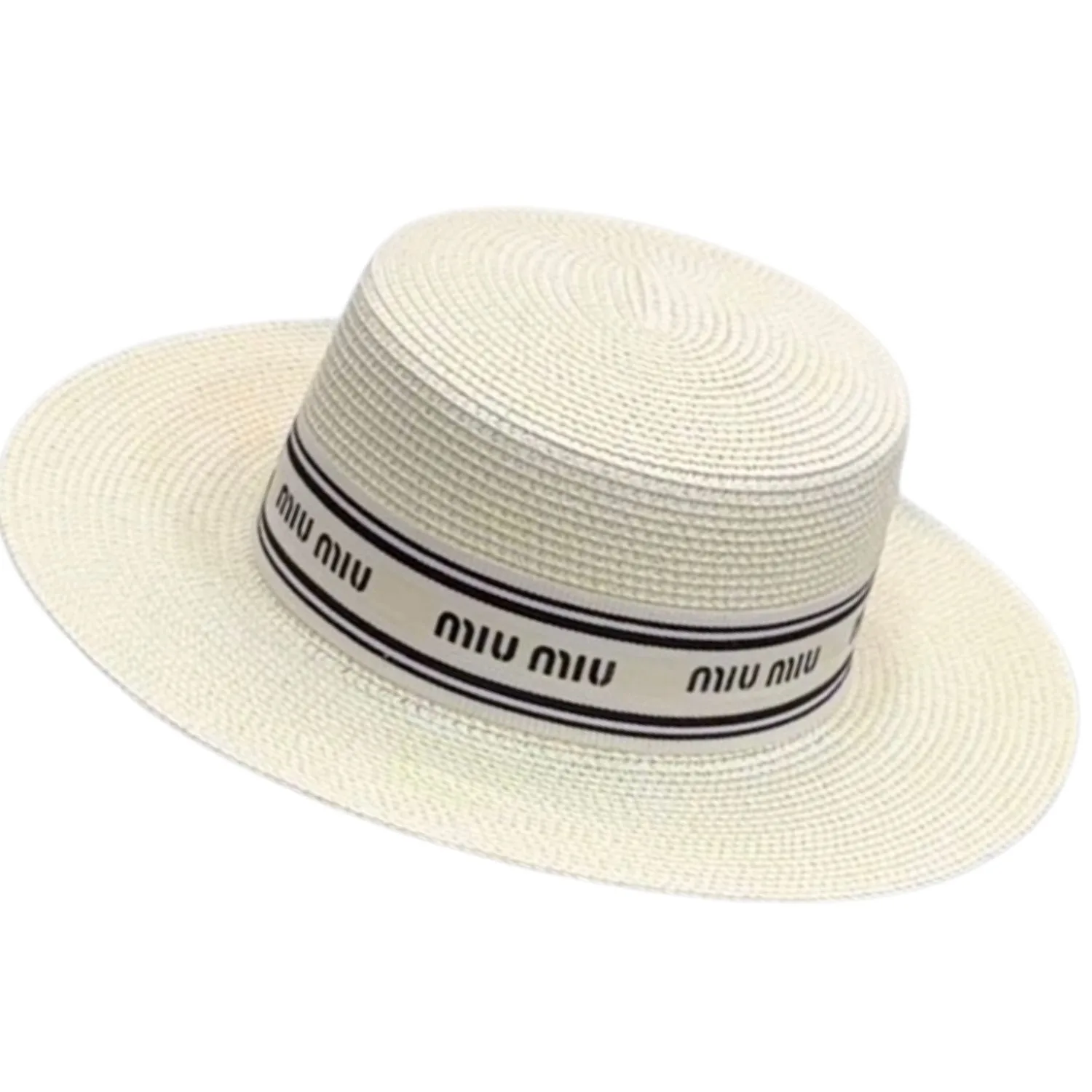 Alternative view of Miu Miu Straw Hat In Raffia White /