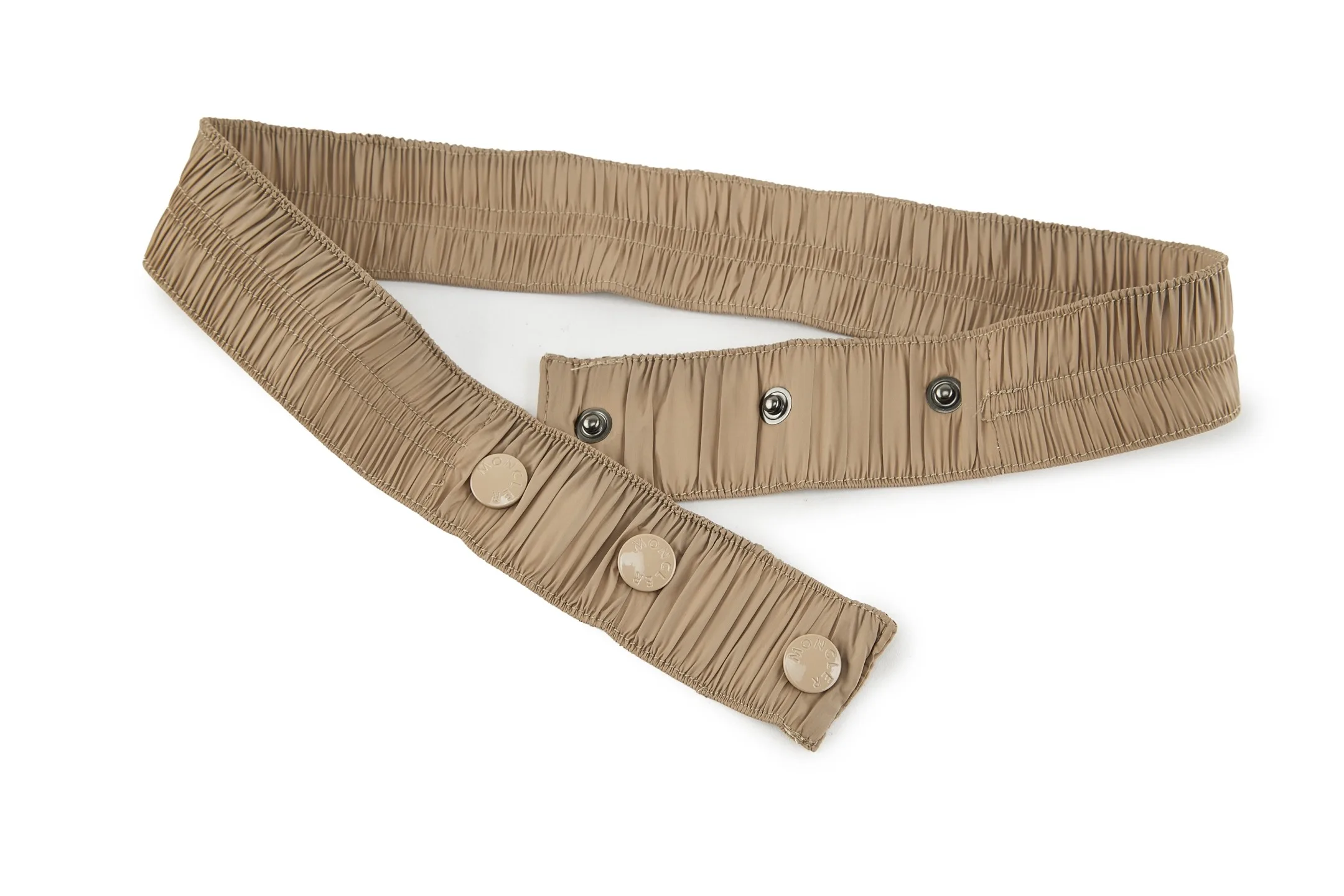 Moncler Boed Hooded Shearling-Trimmed Short Down Jacket Beige - Image 4