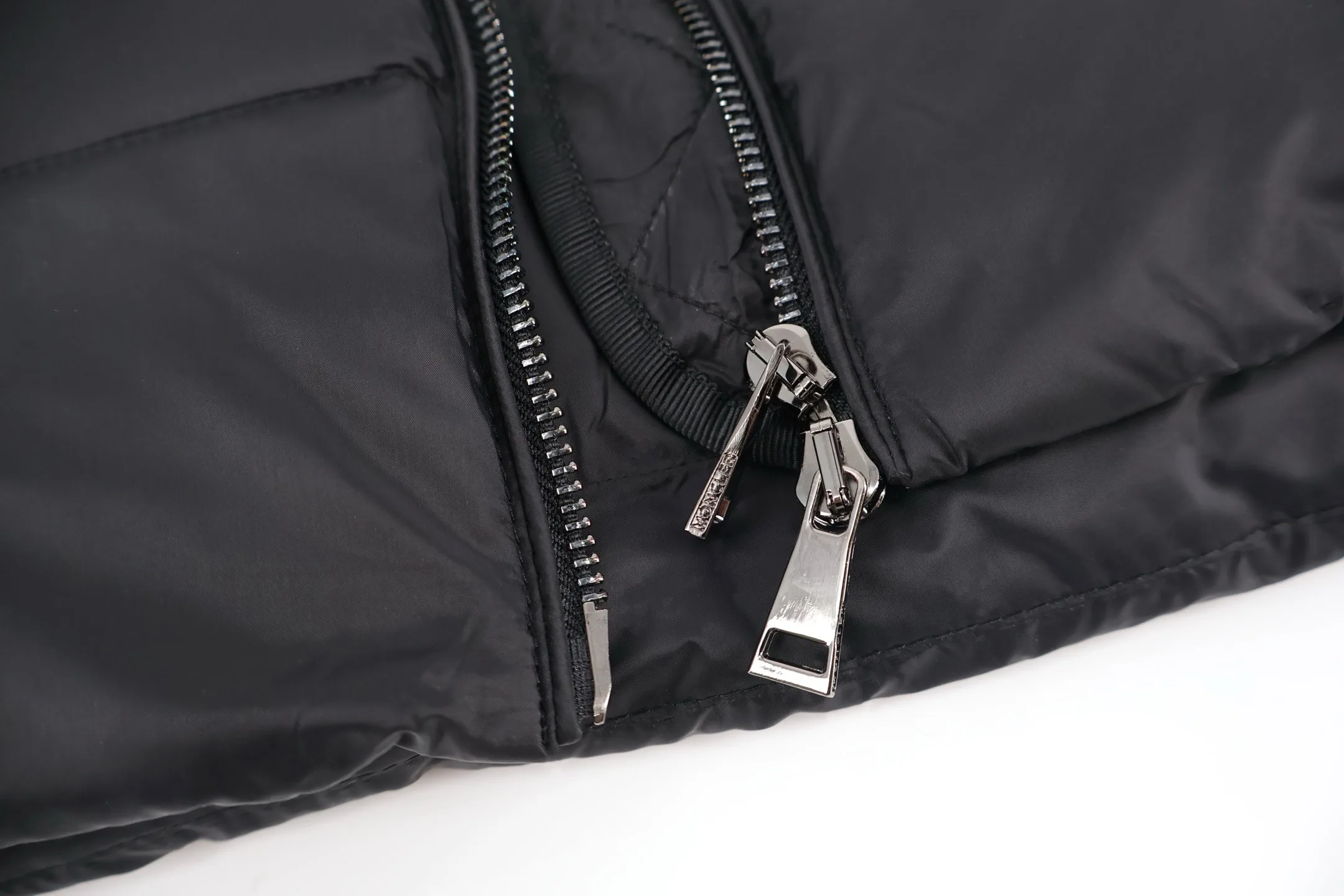 Moncler Boed Hooded Shearling-Trimmed Short Down Jacket Black - Image 6