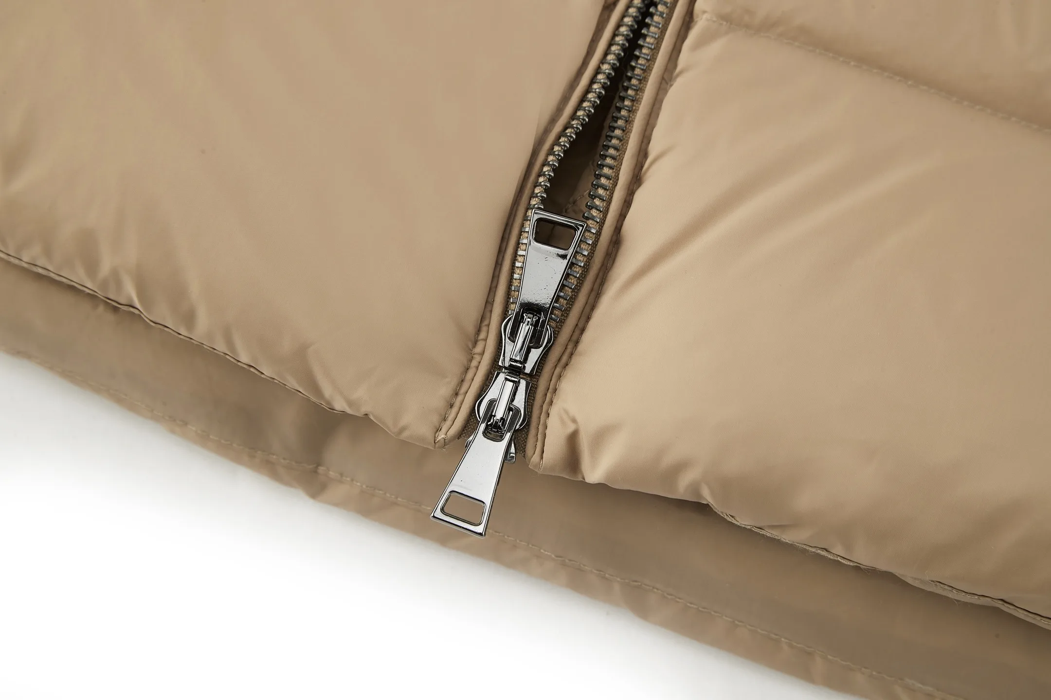 Moncler Boed Hooded Shearling-Trimmed Short Down Jacket Beige - Image 8