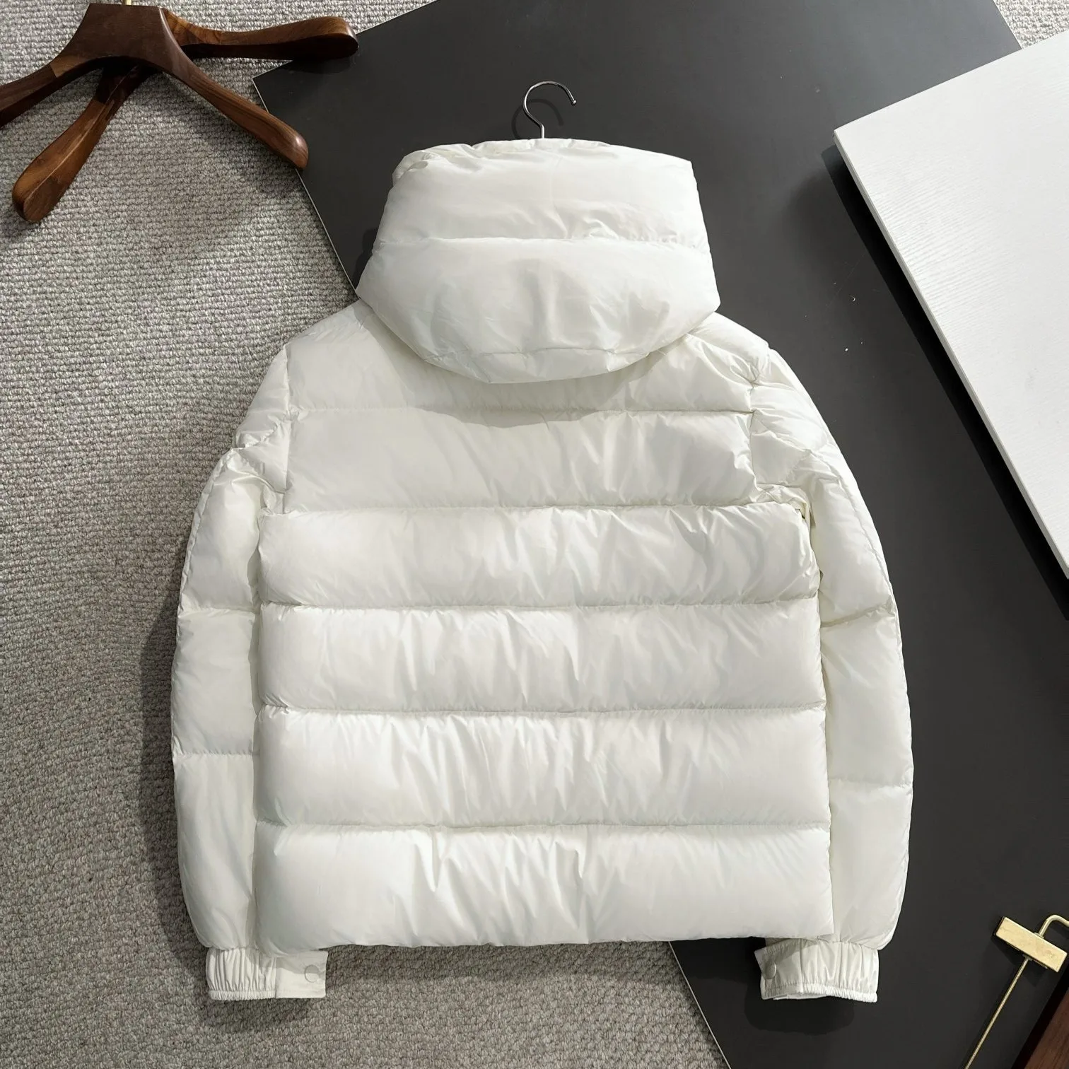 Moncler Maya 70 Hooded Short Down Jacket White - Image 4