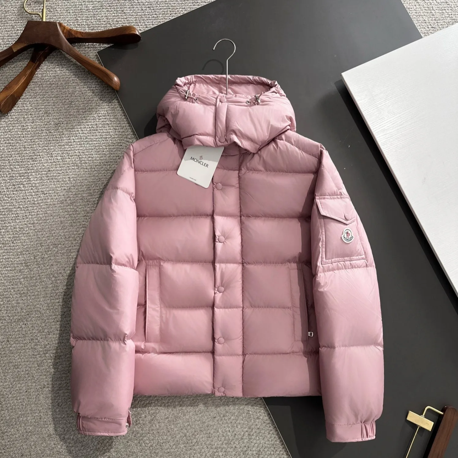 Moncler Maya 70 Short Down Jacket Pink - Image 3