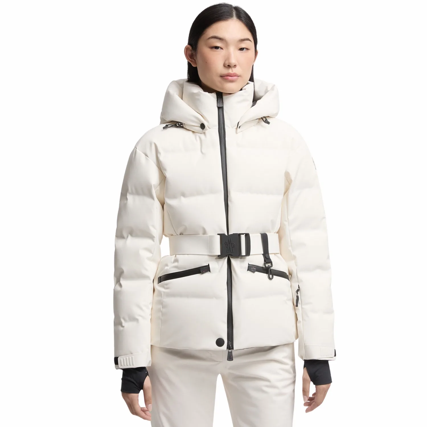 Alternative view of Moncler Tolima Hooded Down Ski Jacket White