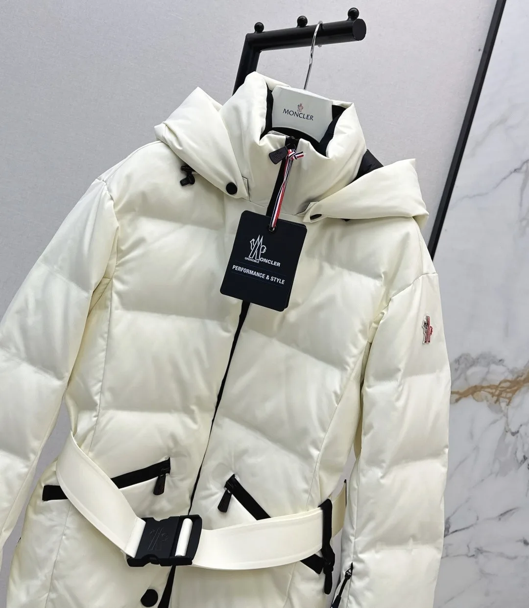 Moncler Tolima Hooded Down Ski Jacket White - Image 8