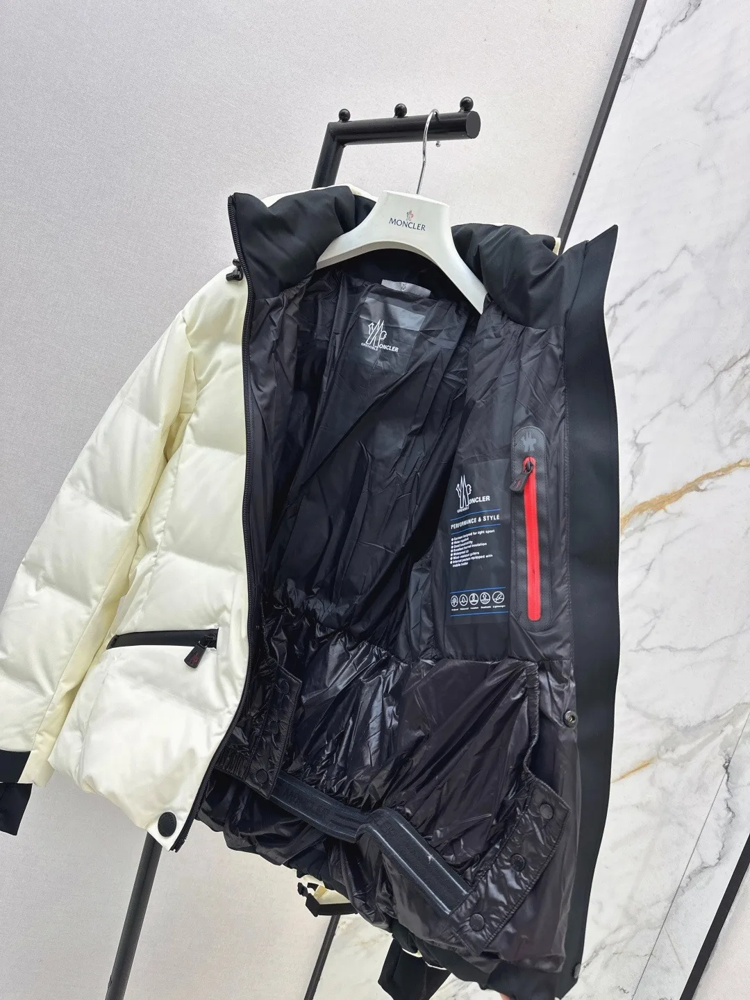 Moncler Tolima Hooded Down Ski Jacket White - Image 9