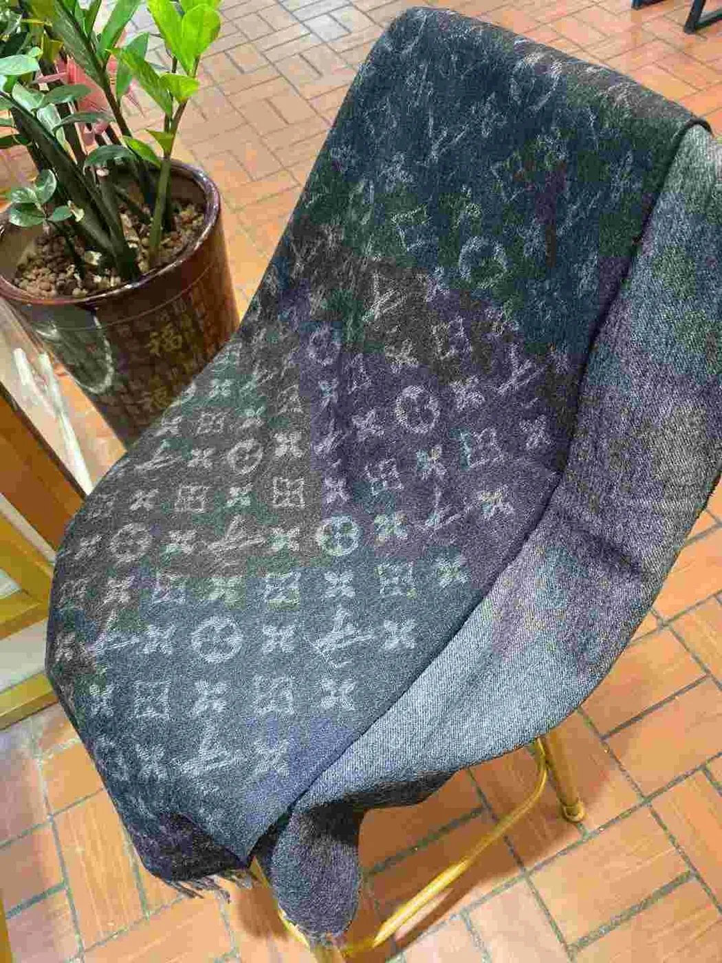 Alternative view of Monogram Gradient Scarf Black