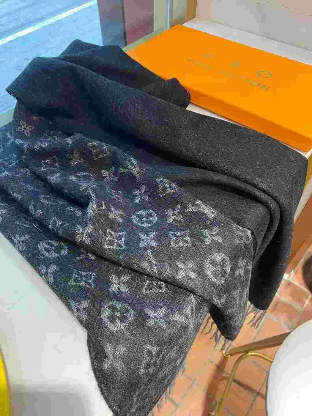 Monogram Gradient Scarf Black - Image 3