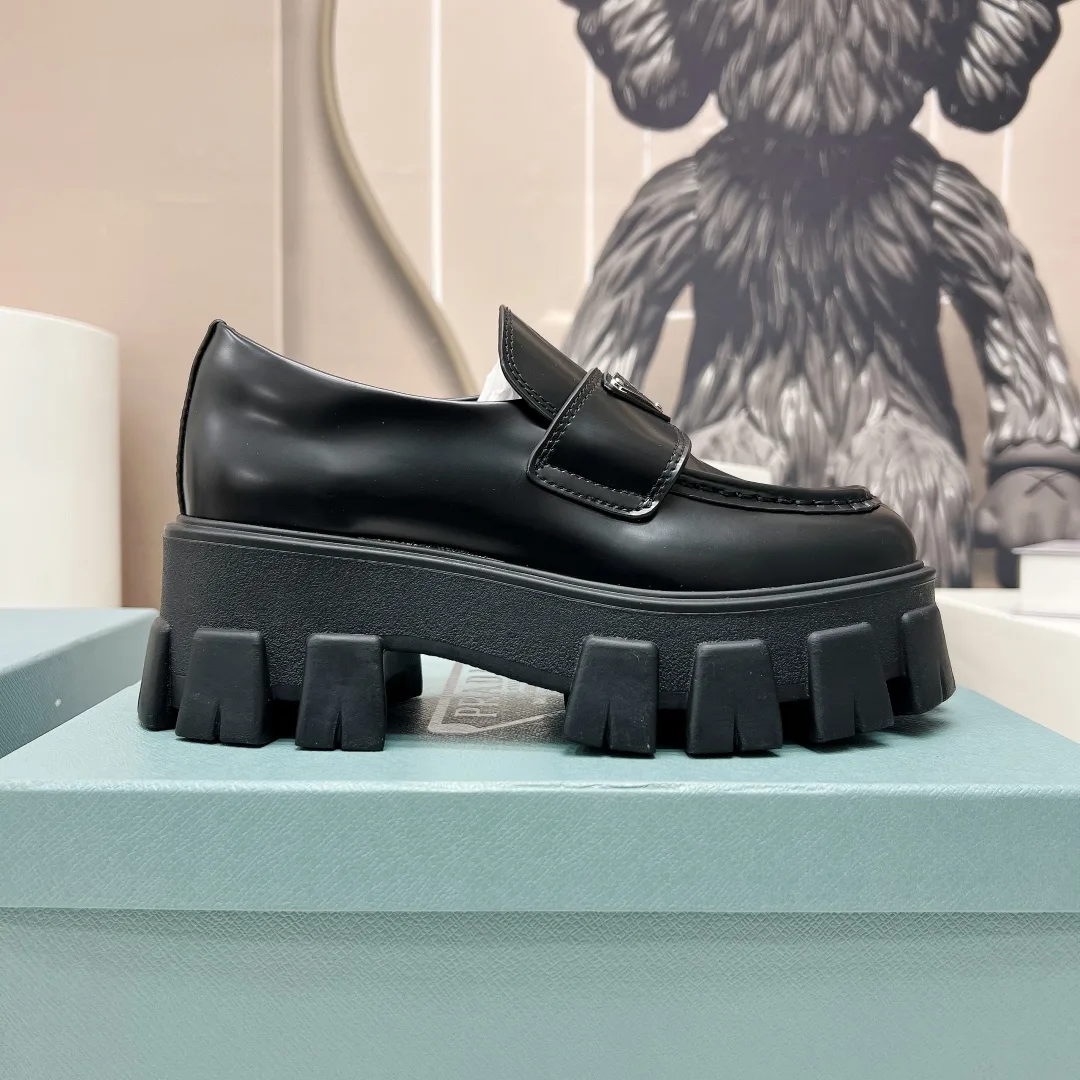 Alternative view of Prada Monolith Ombré Brushed Loafers Black / 1D649M_3LMH_F0I89_F_B055