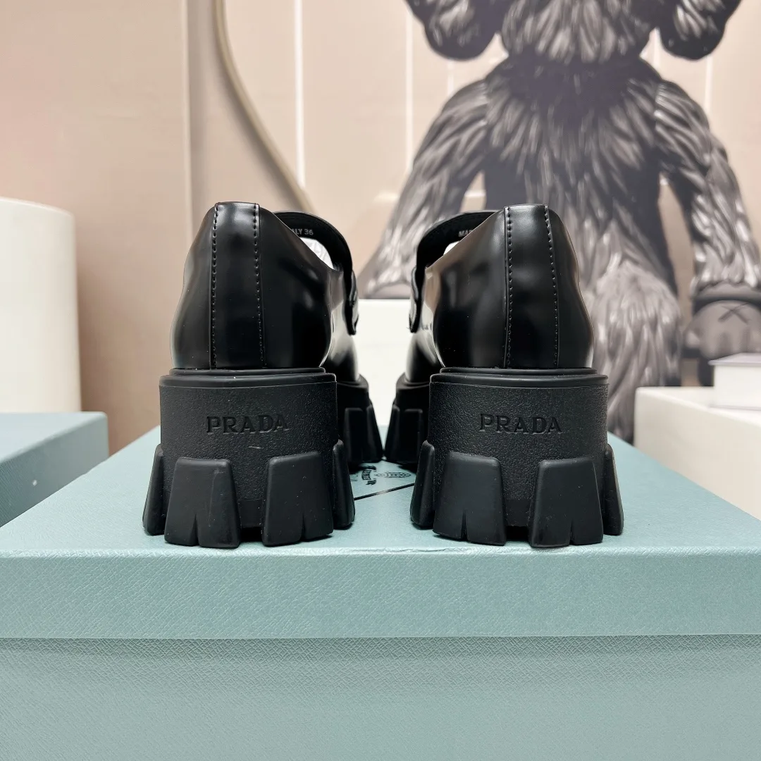 Prada Monolith Ombré Brushed Loafers Black / 1D649M_3LMH_F0I89_F_B055 - Image 4