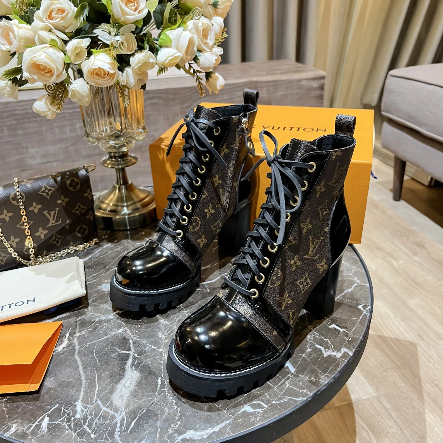 Louis Vuitton Women’s Star Trail Ankle Boots Brown