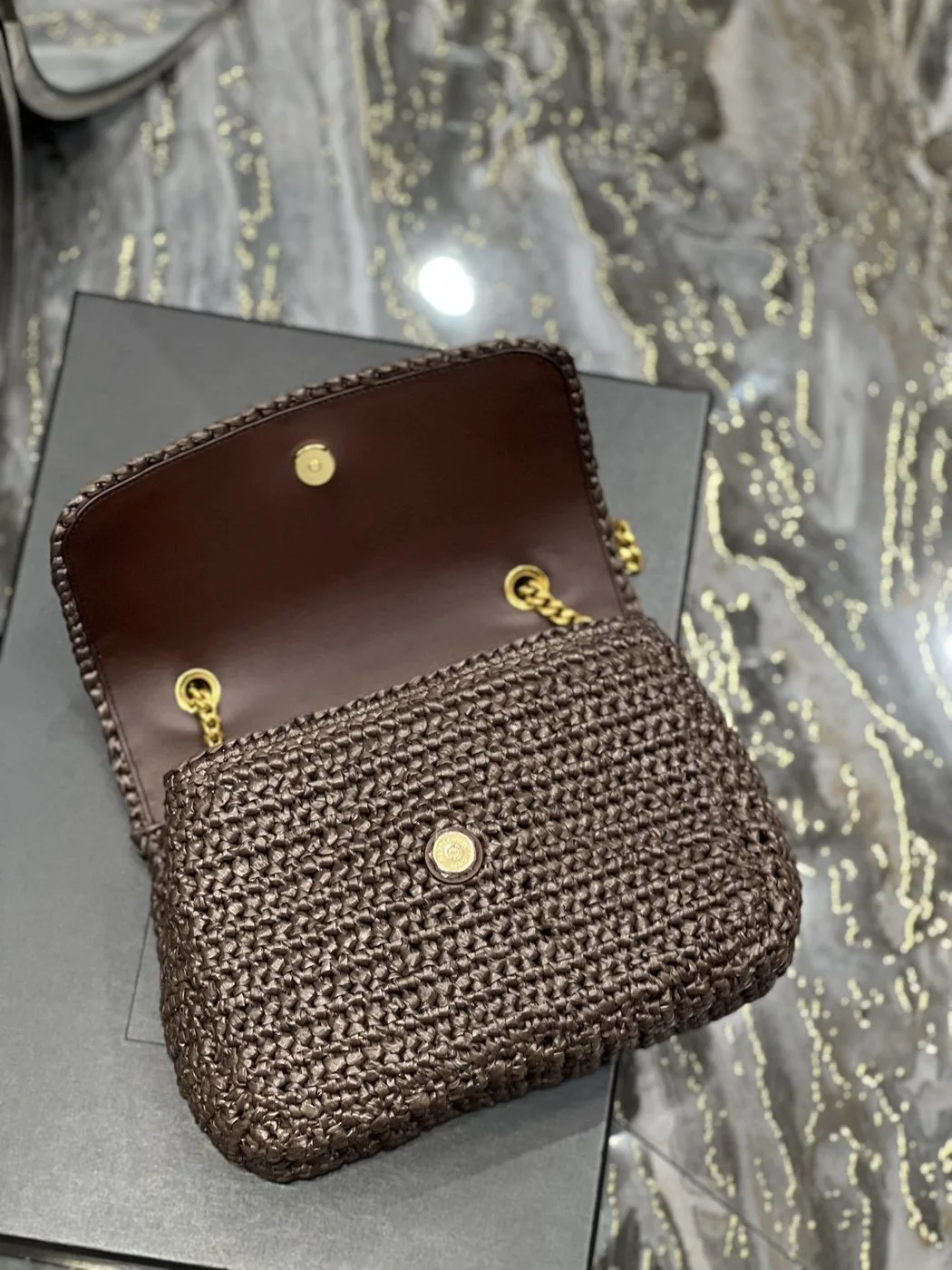Alternative view of Saint Laurent Niki Baby Chain Bag Dark Brown