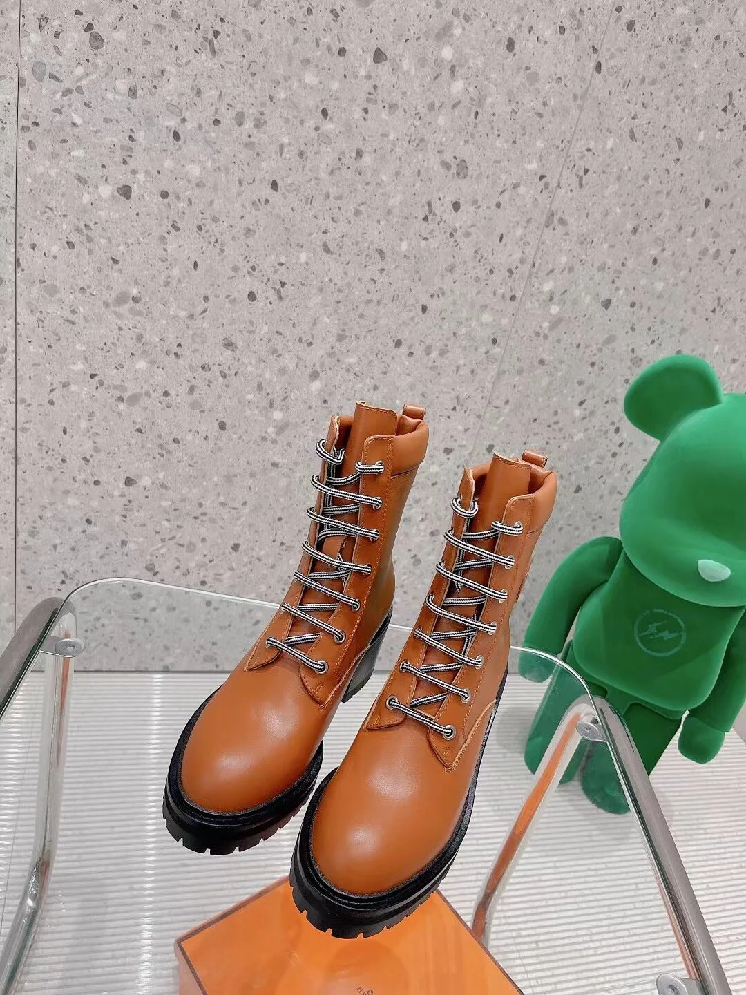 Hermes Bridge Ankle Boots Brown - Image 8