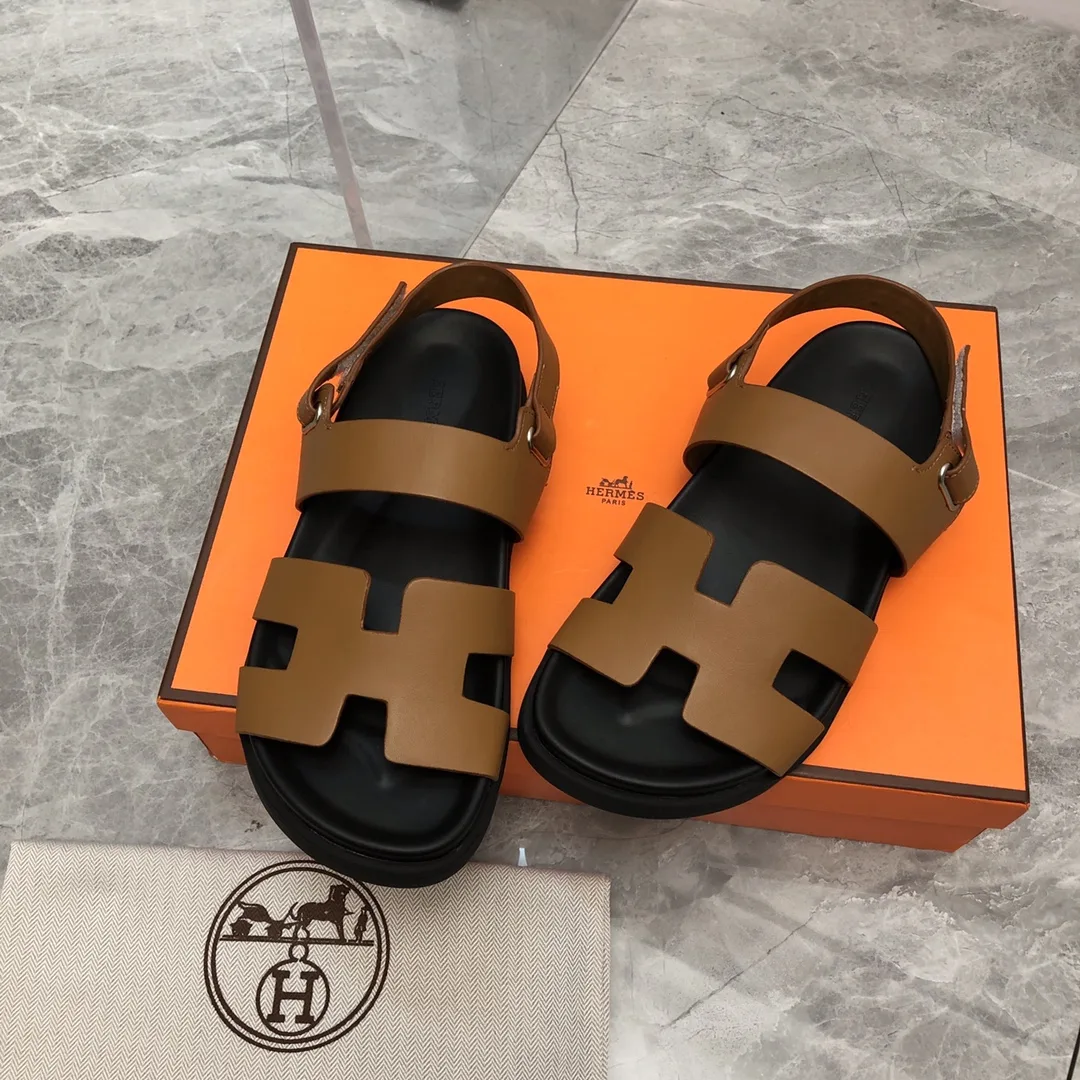 Hermes Chypre Blanc Sandal Brown - Image 3