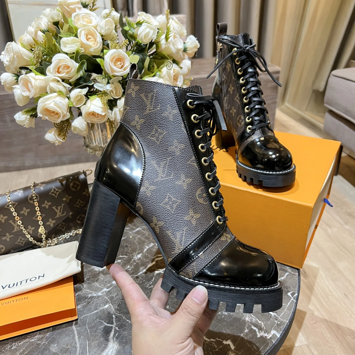 Louis Vuitton Women’s Star Trail Ankle Boots Brown - Image 8
