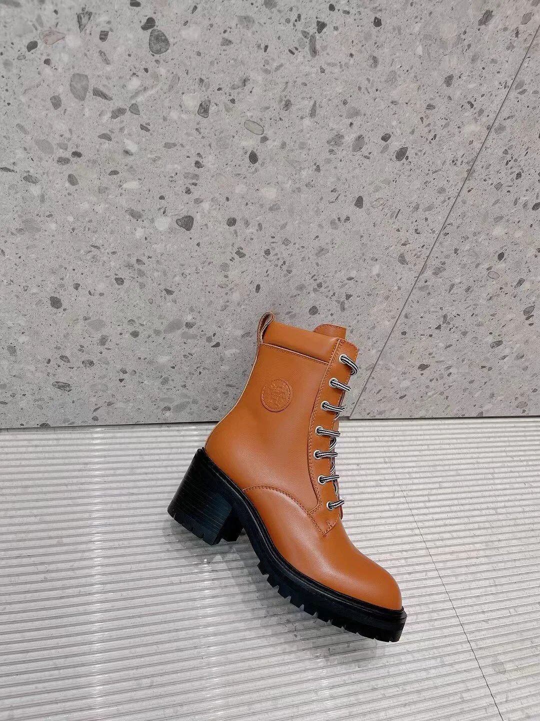 Hermes Bridge Ankle Boots Brown - Image 9
